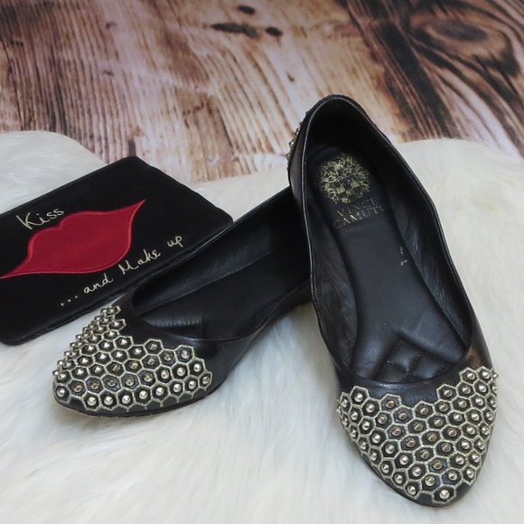 Vince Camuto Shoes - Vince Camuto *6.5* Black Flats w/ Silver Studs
